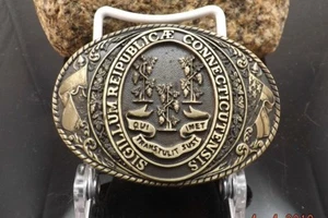TONY LAMA SIGILLUM REIPUBLICAE CONNECTICUTENSIS QUI TRANSTULIT SUST IMET 1ST - Picture 1 of 2