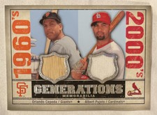 2008 SP Legendary Cuts Gen Dual Memorabilia Albert Pujols/Orlando Cepeda GEN-CP