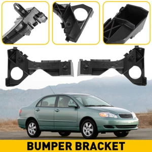 Pair Black Front Bumper Brackets Support For 2003-2008 Toyota Corolla LH+RH Set - Picture 1 of 10