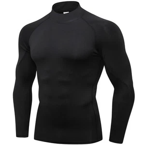 Men's Compression Shirt Long Sleeve Mock Turtleneck Athletic Workout T-Shirts... - Picture 1 of 8