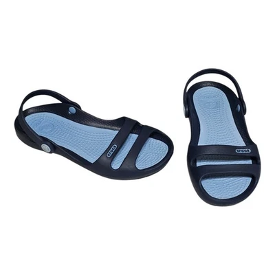 Crocs Cleo II Double Strap Slingback Sandals Women's Sz 5 Navy Blue  - Image 1 of 4