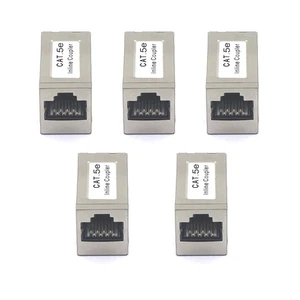 5Pcs Cat5e Inline Coupler RJ45 Female to Female Straight Cable Extender Module - Photo 1/9