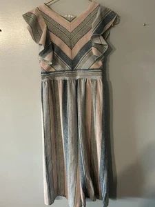 Knit Works Dressy Striped Wide Leg Sleeveless Romper Girls Sz 10 EUC - Picture 1 of 4