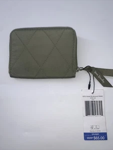 Vera Bradley RFID Small Zip Around Wallet Sage Olive Army Green Organizer - Picture 1 of 5