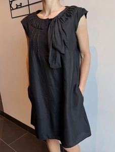 See By Chloe Silk Dress Bow Short Sleeve black Size US8 UK12 - Picture 1 of 12