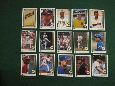 Lote de 15 tarjetas de béisbol Upper Deck 1989 - novatos - lista de verificación Foto 1 de 4