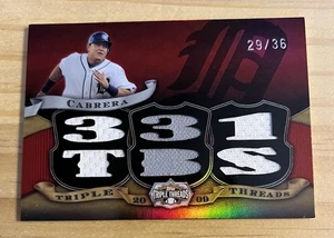 2009 Topps Triple Threads Relics Miguel Cabrera TTR-42 #29/36 Inevitable HOF  NM - Picture 1 of 2