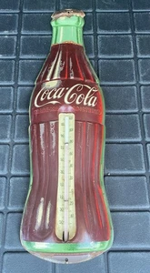 Letrero termómetro botella de hojalata Coca-Cola años 50/60 Robertson EE. UU. publicidad de Coca-Cola - Imagen 1 de 13
