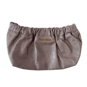 MIU MIU Grey Leather Clutch Bag - Picture 1 of 10