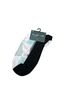 Urban Outfitters Socks Organza AOP Bow Black Pink New RRP £10 One Size Mesh Top - Picture 1 of 4