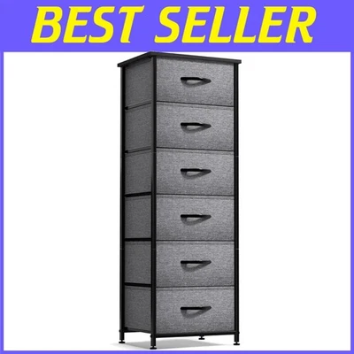 Stylish 6 Drawer Fabric Dresser for Kids - Versatile Storage Solution in Black - image 1 of 4