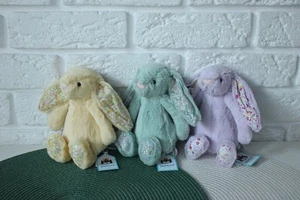 Jellycat LOT Small Bashful Blossom Lemon+SAGE+Jasmine Bunny 7" BNWT - Picture 1 of 24