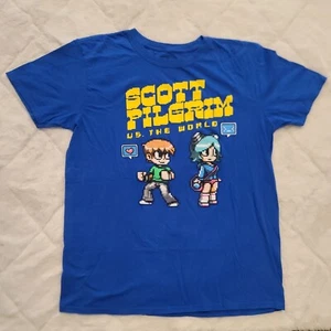 Scott Pilgrim VS The World Licensed Ripple Junction T-Shirt Men's L Blue Graphic - Picture 1 of 9