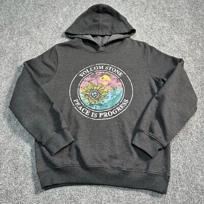 Volcom Sudadera con Capucha Juvenil Grande Gris Pullover Sudadera Peace is Progress Niños Niños Foto 1 de 4