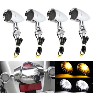4x Bullet LED Turn Signals Light Blinker For Honda VTX 1300 1800 C F R S T Retro - Picture 1 of 12