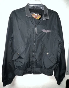 Vtg. Harley Davidson Motorcycles Full Zip Windbreaker Nylon Jacket Adult Sm - Picture 1 of 7