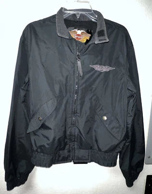 Vtg. Harley Davidson Motorcycles Full Zip Windbreaker Nylon Jacket Adult Sm - Image 1 of 4
