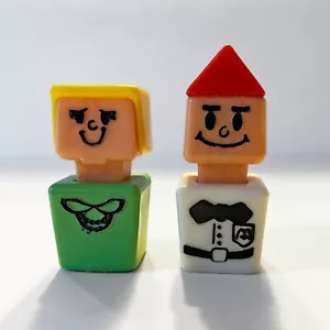 2 Vintage 1974 Playskool McDonalds Playset Square People, Employee and Customer - Picture 1 of 4