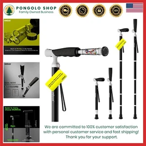 Walking Cane Aluminum Carbon Fiber Adjustable Foldable Stability Dual Modes - Picture 1 of 11