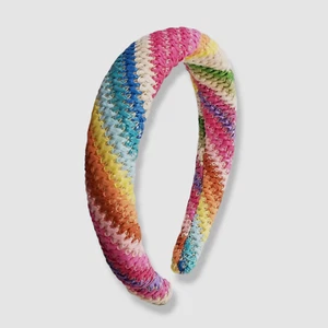 $24 Bari Lynn Kids Girls Pink Rainbow Padded Raffia Hairband Headband - Picture 1 of 3