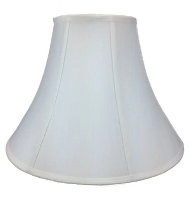 7x17x12.5 White Bell Shantung Shade - Image 1 of 4