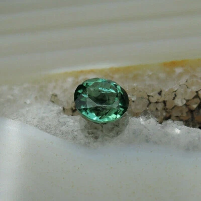 Echter Turmalin grün rund Facettiert Schmuck Edelstein Fasserstein 139 - Bild 1 von 4