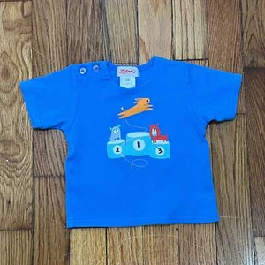 PRE-OWED - Zutano Baby Boy Top Dog Screen Short Sleeve T-Shirt 6 Months - Picture 1 of 3
