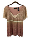 Axcess A Liz Claiborne Company Top With Tie In Back And Crochet Upper Bust