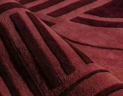 Handgetuftete Premium Qualität Burgund Modern Abstrakt Wolle Designer - Bild 1 von 4