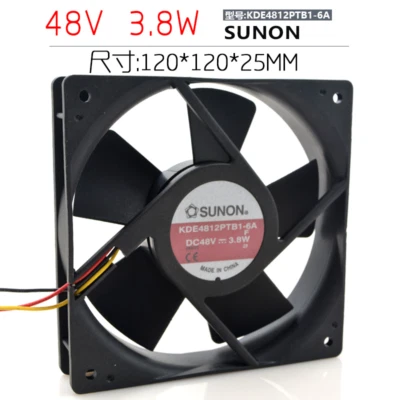 SUNON Cooling Fan KDE4812PTB1-6A 48V 3.8W 4.8"x4.8"x1" Computer Case Fans - Image 1 of 4
