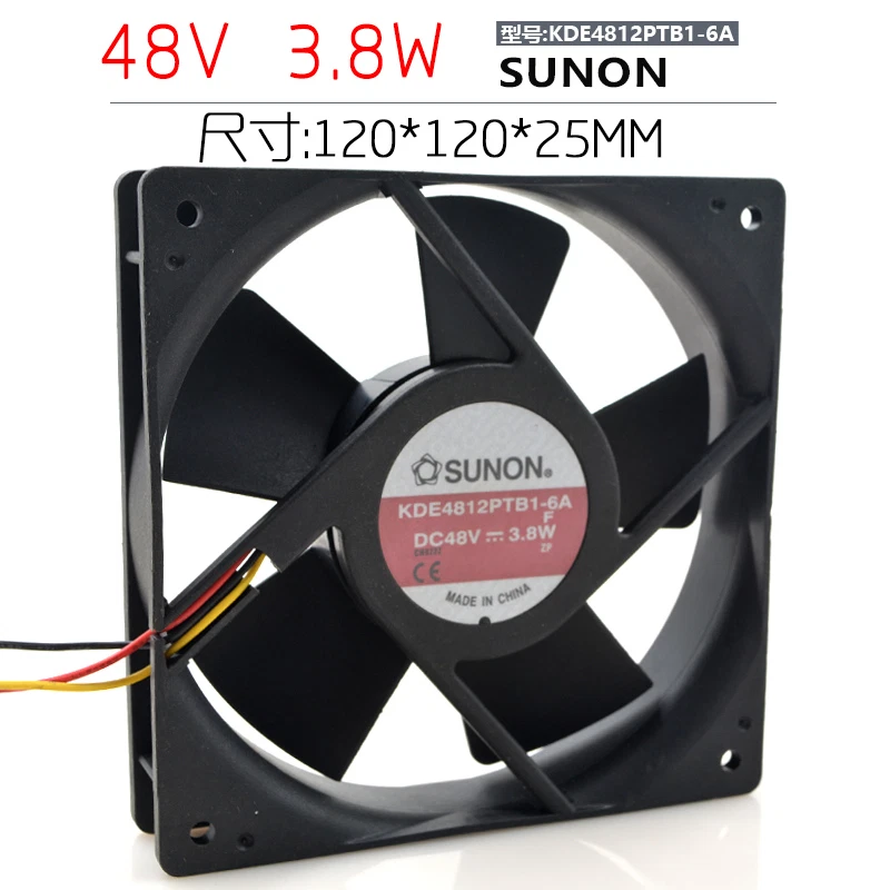 SUNON Cooling Fan KDE4812PTB1-6A 48V 3.8W 4.8"x4.8"x1" Computer Case Fans - Image 1 of 4
