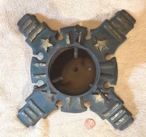 Antiguo Árbol de Navidad Victoriano Soporte Hierro Fundido Fiestas ESTRELLAS DORADAS ¡Patriótico!¡! - Imagen 1 de 10