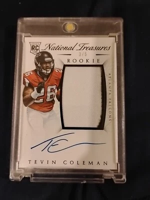2015 Panini National Treasures Rookie Patch Autograph Tevin Coleman /5. *A-10* - Image 1 of 2