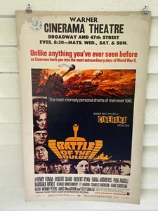 "Battle of the Bulge" Genuine Theatrical Movie Window Card Poster 1965 BROADWAY - Picture 1 of 8