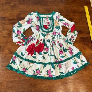 Matilda Jane Green red floral dress size 4 - Picture 1 of 5