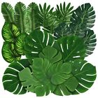 88 Pieces Palm Jungle Leaves 8 Kinds Faux Tropical Monstera Leaves With9189