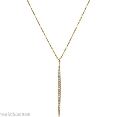 MICHAEL KORS Crystal Pave Matchstick Gold Tone Charm Necklace MKJ3518 - Image 1 of 3
