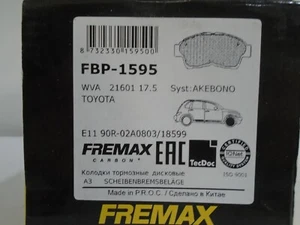 Fremax Front Brake Pad Set FBP-1595 fits Toyota Corolla 91-02 Picnic 96-01 RAV4 - Picture 1 of 3