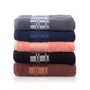 4 Piece Cotton Bath Towel Set Geometric Quick Drying & Absorbent Bathroom Towels - Picture 1 of 41
