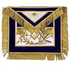 Masonic MASTER MASON Gold/Silver Embroidered Apron square compass with G Blue