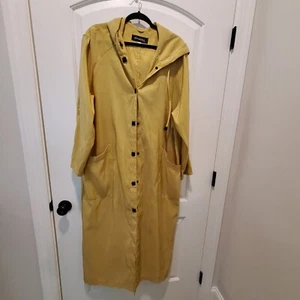 MYCRA PAC Life Maxi Chartreuse Green RAINCOAT Jacket W/ Hood Sz M/L (2) Vented - Picture 1 of 12