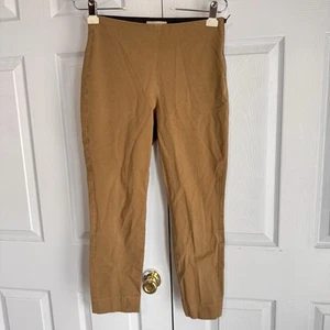 Everlane Knöchelhose seitlicher Reißverschluss Stretch Baumwolle Damengröße 4 camelbraun schmale Passform " - Bild 1 von 8
