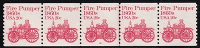 1908 Transportation Issue – 20c PNC strip of 5 Plate # 12 Unused NH XF+ - Image 1 of 2
