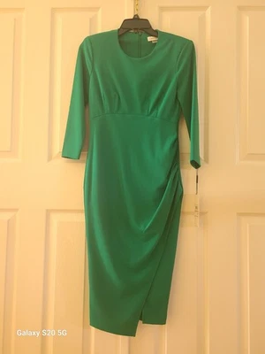 Calvin klein dress size 2  3/4 sleeve green  - Image 1 of 4