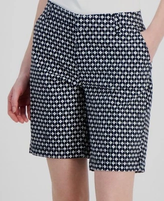 Pantalones Cortos Para Mujer Tommy Hilfiger Azul Estampado Hollywood Tiro Medio Estampado Talla 16 Foto 1 de 2