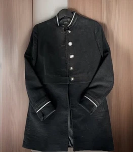 Zara Basic schwarz Militär langer Knopf Mantel Jacke Medium Herbst Winter Oberbekleidung - Bild 1 von 12