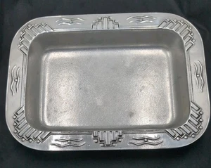 Wilton Armetale Antike rechteckige Schale Zia Metalllegierung - 14" x 10" Südwesten - Bild 1 von 6