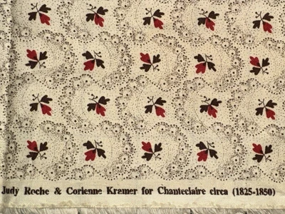 Vintage Ditzy Pring Cream Brown Red Cotton Fabric Chanteclaire HalfY+ #28 - Image 1 of 3