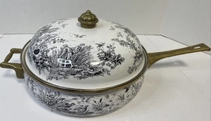 Rare Vintage Tabletops Unlimited Vitroceramic Pan w/Lid Pheasant Hunting Scene - Picture 1 of 11