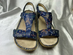 Alegria Ken-158 Blue Leather Mosaic Hummingbird Comfort Sandal EUR 39/US 8.5-9 - Picture 1 of 8